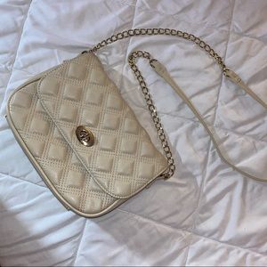 Forever 21 Cream Padded Cross Body Chain Bag Purse